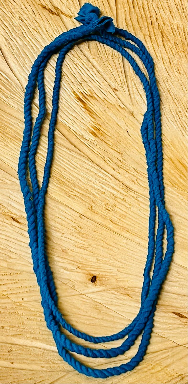 Turquoise Reclaimed Fabric Cordage Convertible Necklace to Bracelet