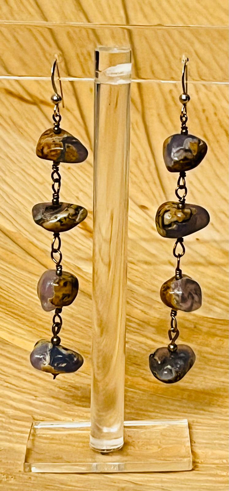 Blue Chalcedony and Sterling Silver Earrings
