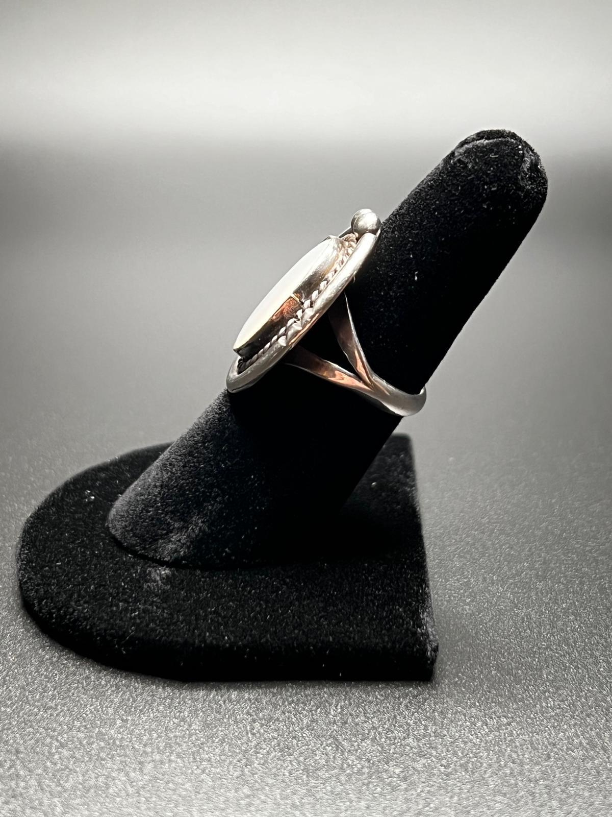 Vintage Navajo Mother of Pearl and Sterling Ring