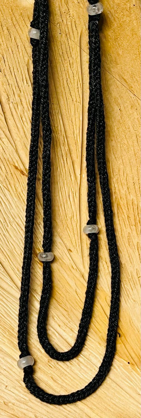 Gray Reclaimed Cashmerino and Quartz Necklace