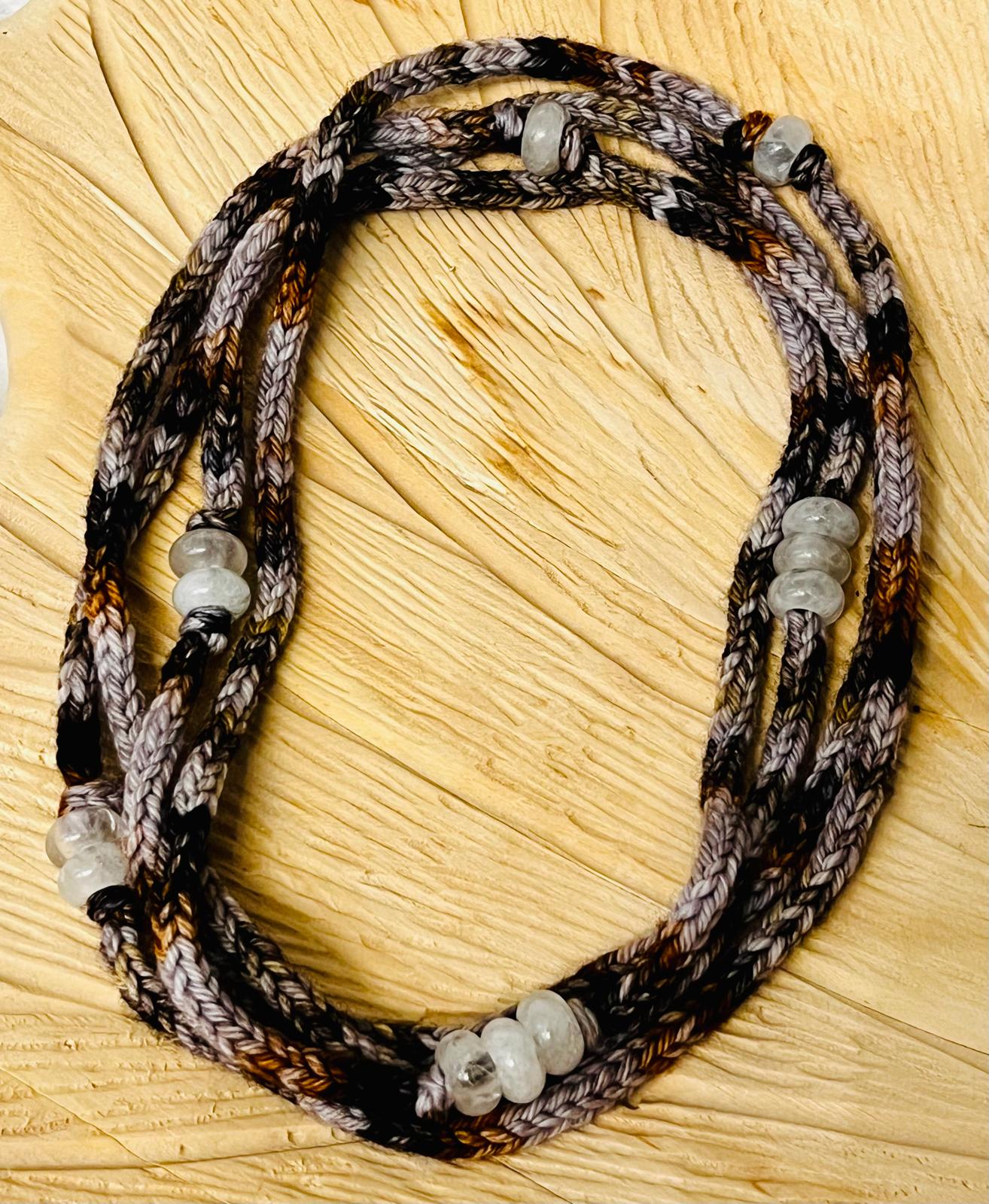 Autumn Reclaimed Cashmerino and Quartz Necklace