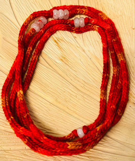 Creamsicle Reclaimed Cashmerino and Quartz Necklace
