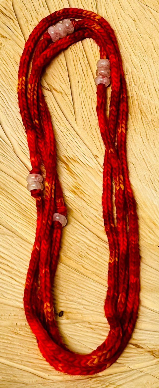 Creamsicle Reclaimed Cashmerino and Quartz Necklace