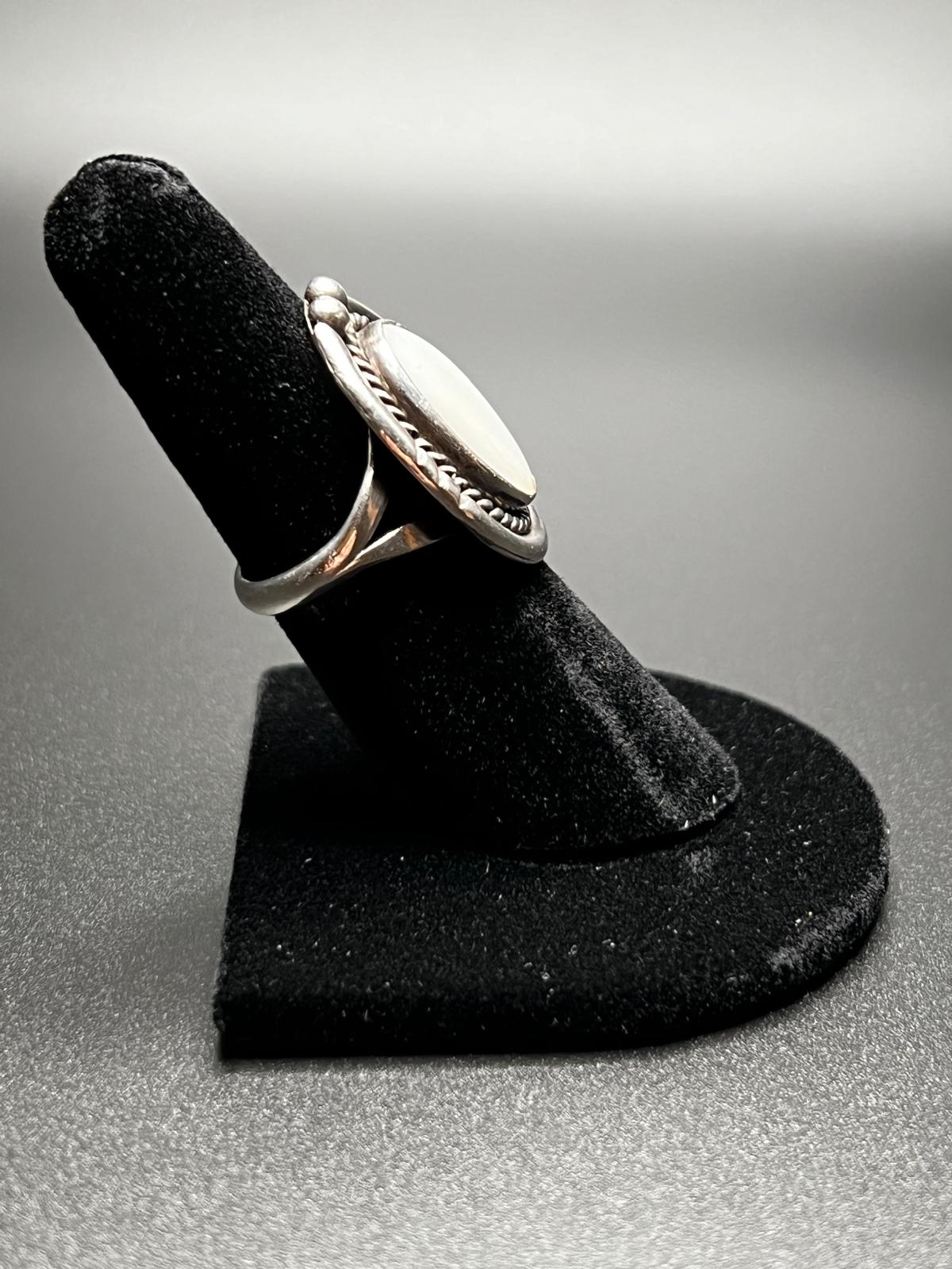 Vintage Navajo Mother of Pearl and Sterling Ring