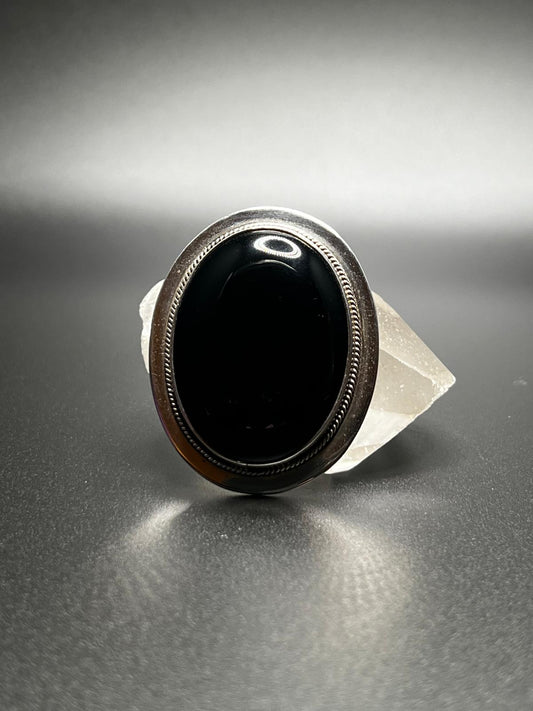 Vintage Onyx and Sterling Silver Convertible Pendant/Brooch
