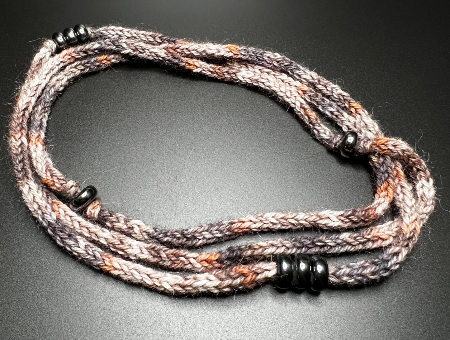 Birch Bark Reclaimed Alpaca and Hematite Necklace