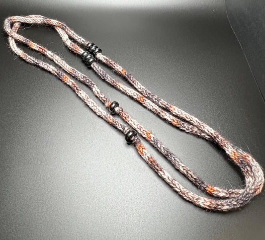 Birch Bark Reclaimed Alpaca and Hematite Necklace