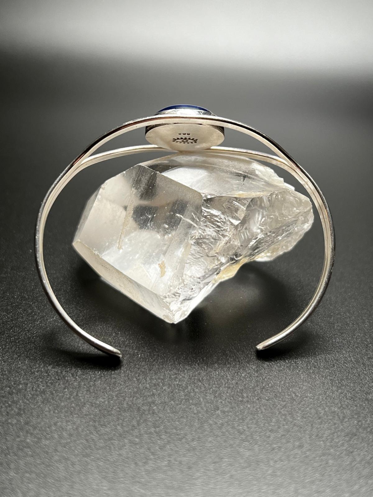 Evil Eye Star Sapphire Sterling Silver Split Wire Cuff