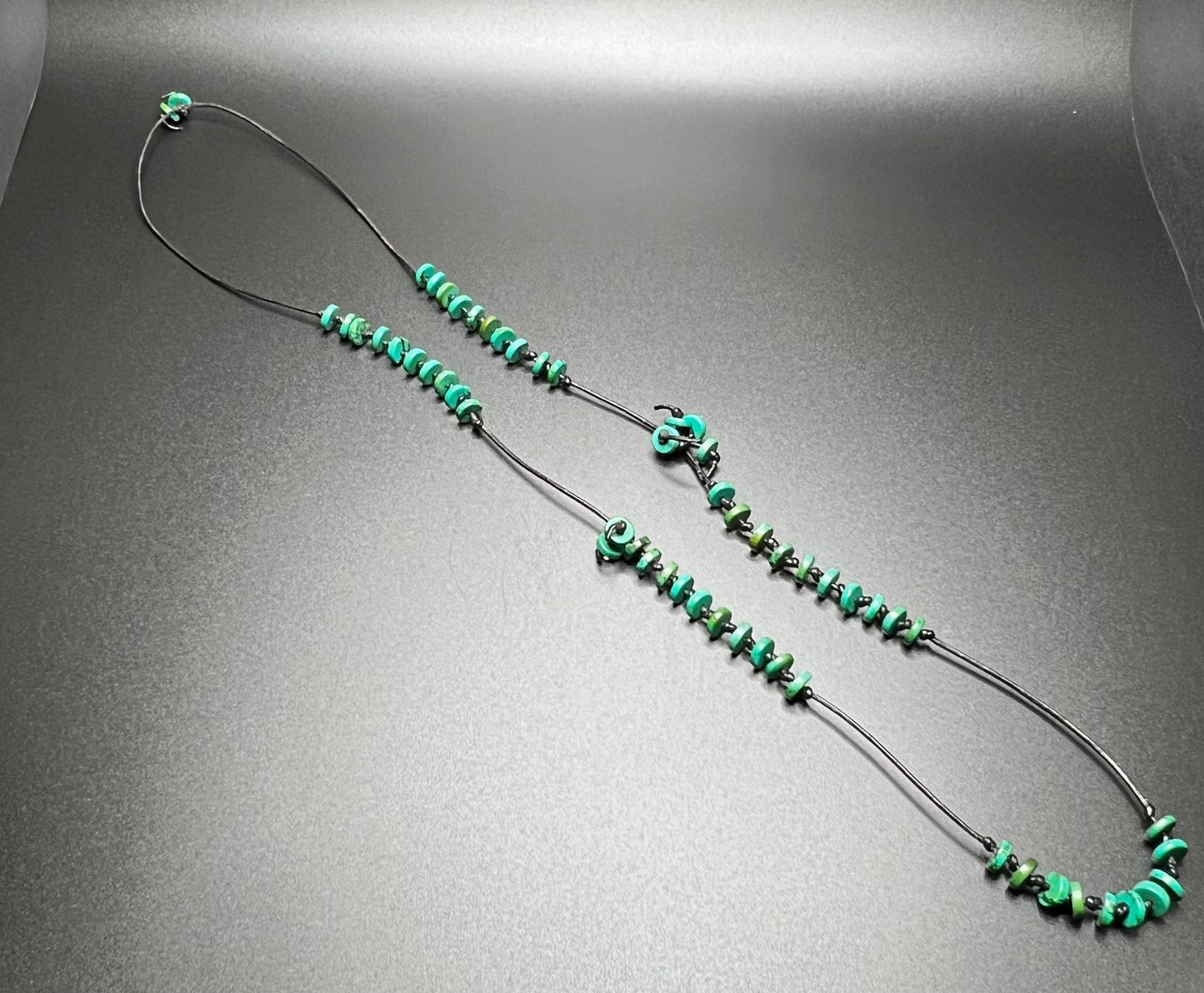 Royston Turquoise Heishi and Leather Necklace #2