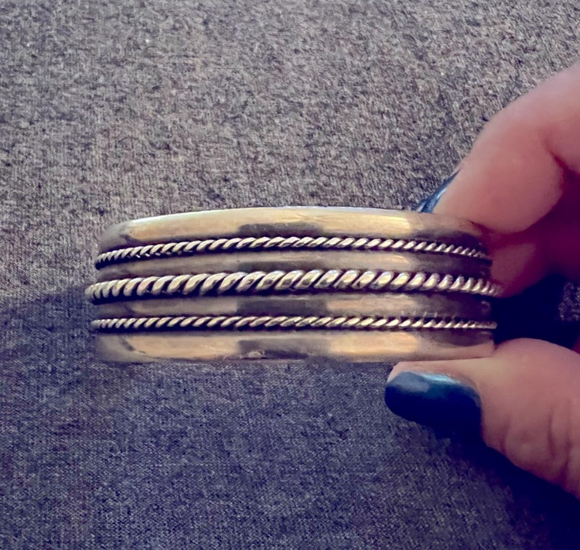 Vintage Sterling Silver Triple Wire Twist Cuff
