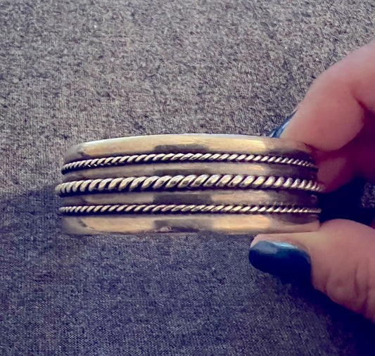 Vintage Sterling Silver Triple Wire Twist Cuff
