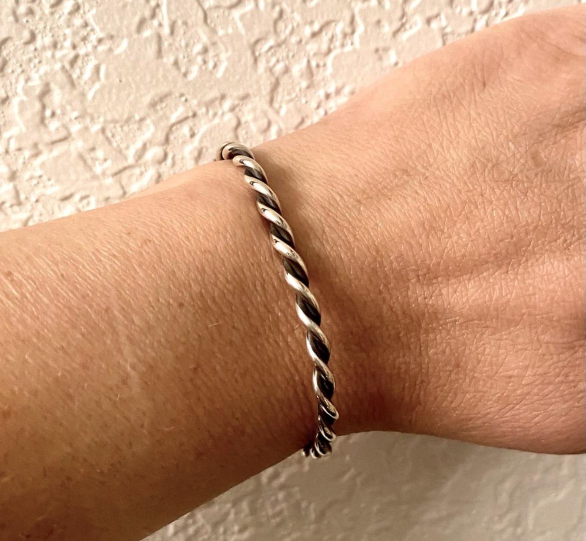 Vintage Sterling Silver Wire Twist Cuff