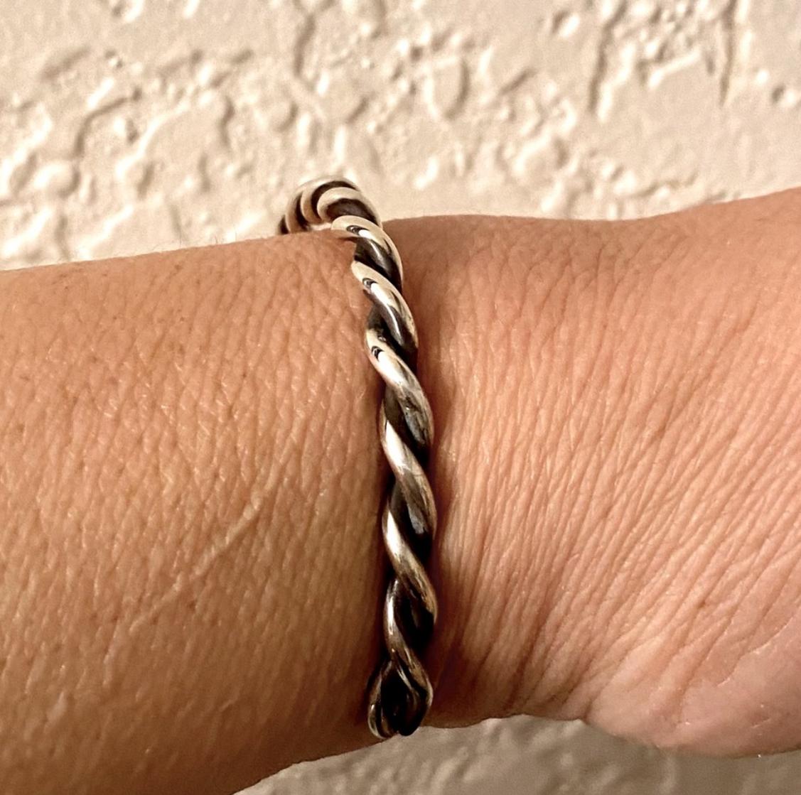 Vintage Sterling Silver Wire Twist Cuff