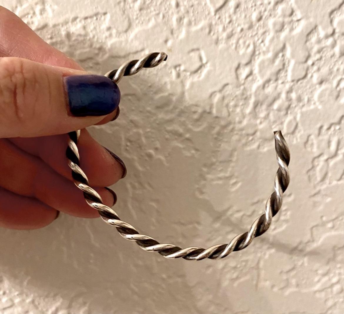 Vintage Sterling Silver Wire Twist Cuff