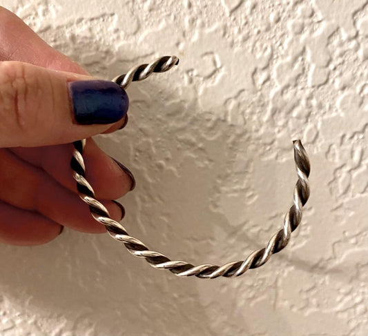 Vintage Sterling Silver Wire Twist Cuff