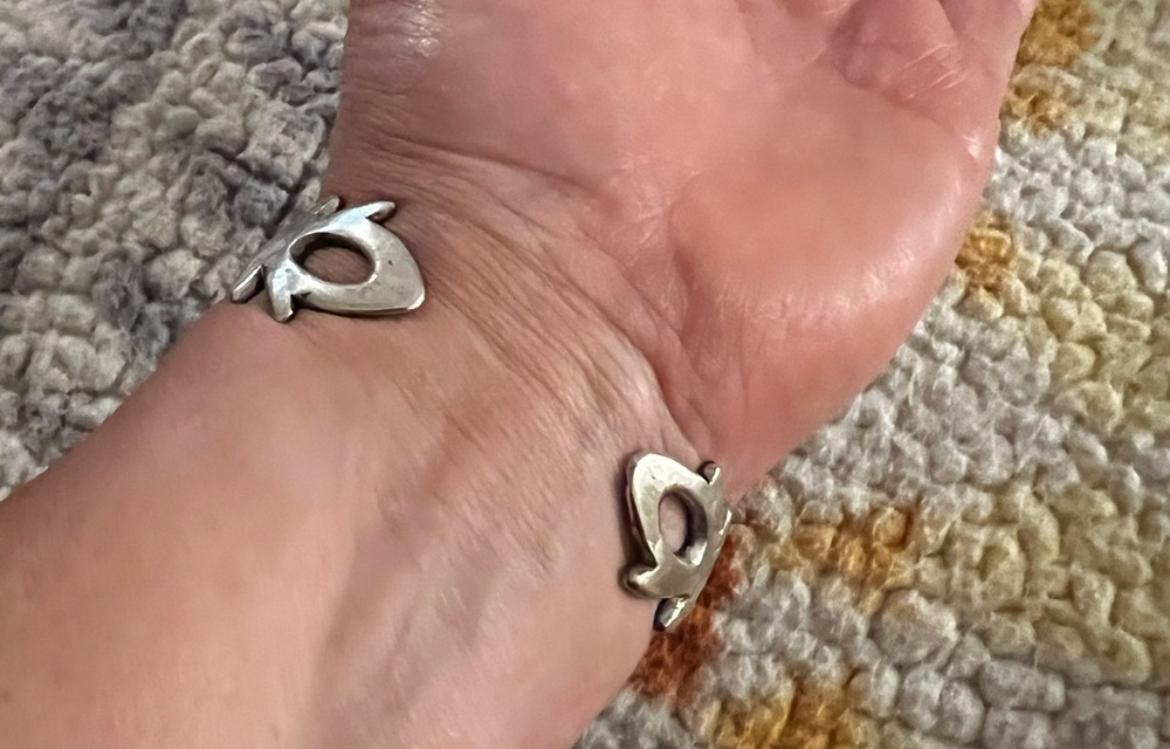 Vintage Navajo Turquoise and Sterling Sandcast Cuff