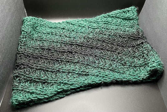 Green and Black Ombre Knit Cowl