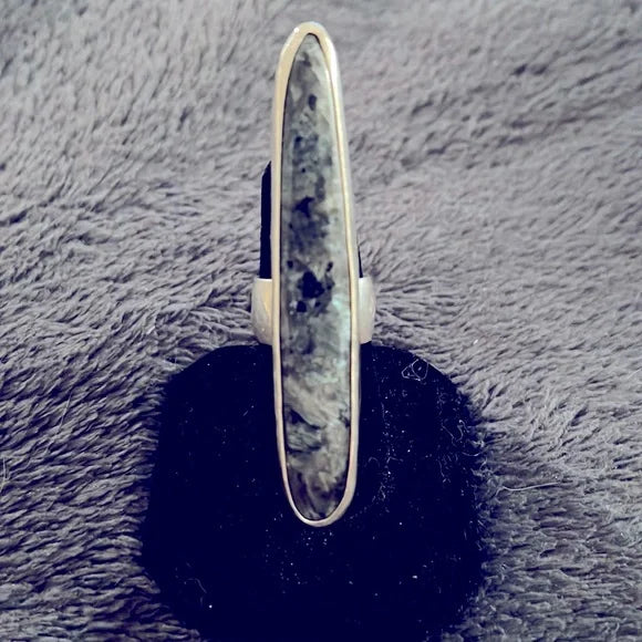 Black Moonstone Sterling Silver Talon Ring