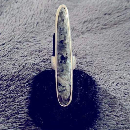 Black Moonstone Sterling Silver Talon Ring