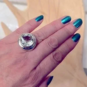 Green Amethyst (Prasiolite) Sterling Silver Ring