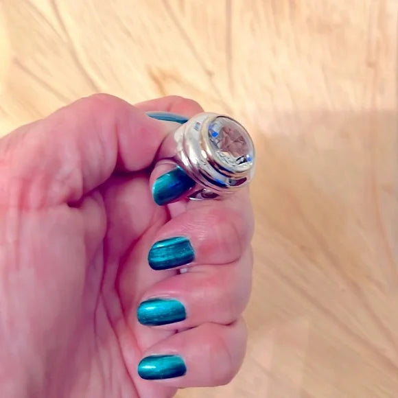 Green Amethyst (Prasiolite) Sterling Silver Ring