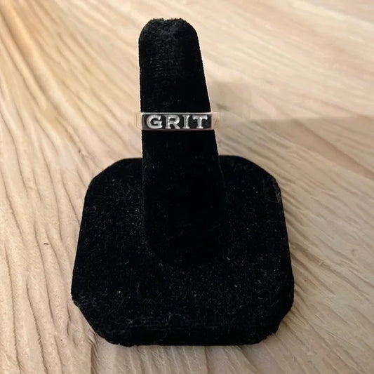 GRIT Sterling Silver Engraved Ring