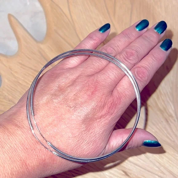 Large 90mm Sterling Silver Endless Hoop Earrings