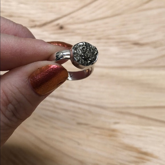 Pyrite and Sterling Ring