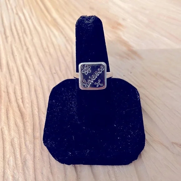 Science Sterling Silver Signet Ring