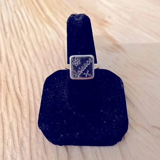Science Sterling Silver Signet Ring