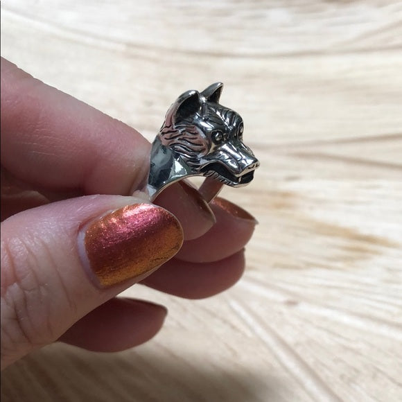 Vintage Wolf Sterling Silver Ring